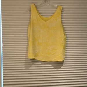 Yellow Floral Sleeveless Top